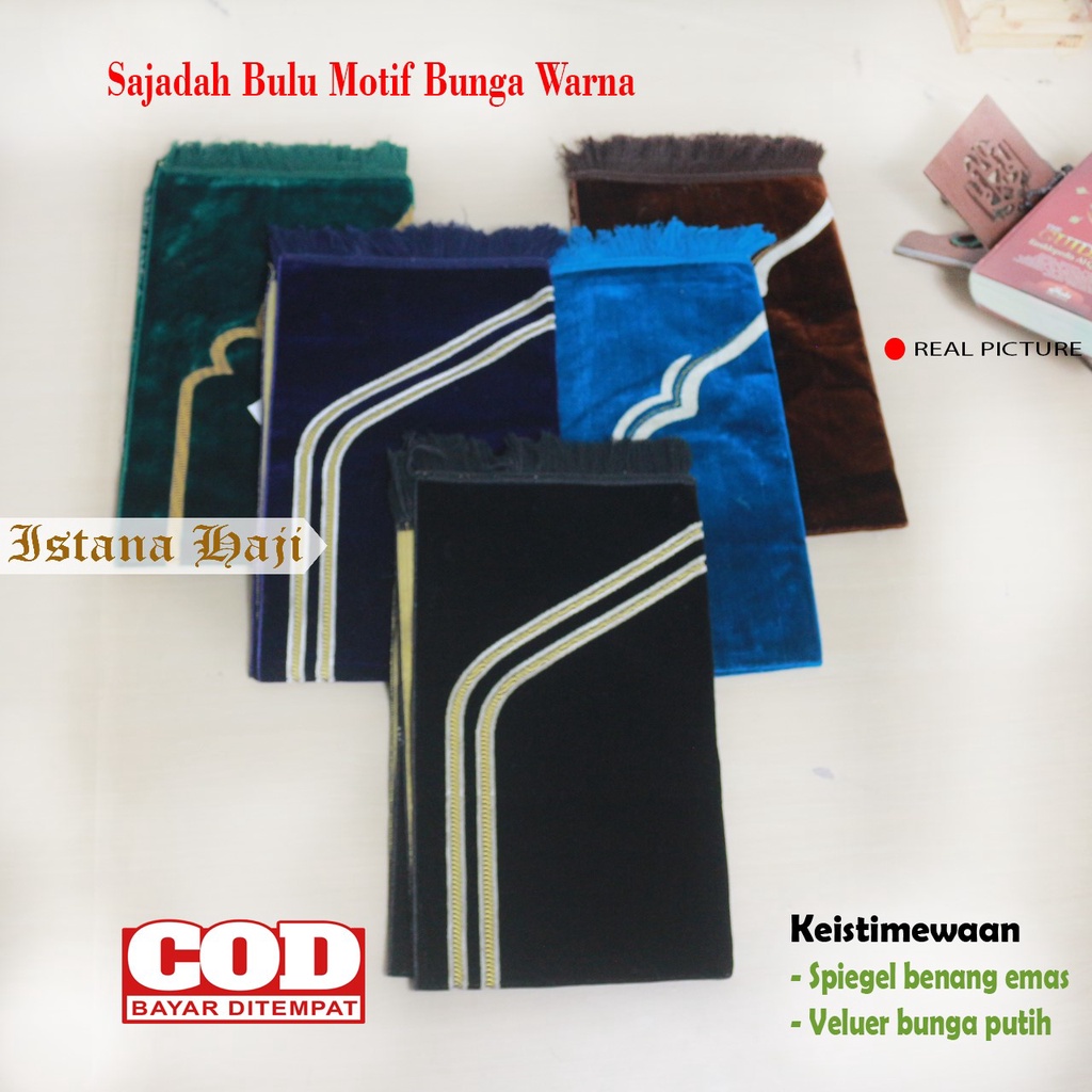 Sajadah Turki Motif Bunga Tengah Multicolor Tebal Dan Lembut