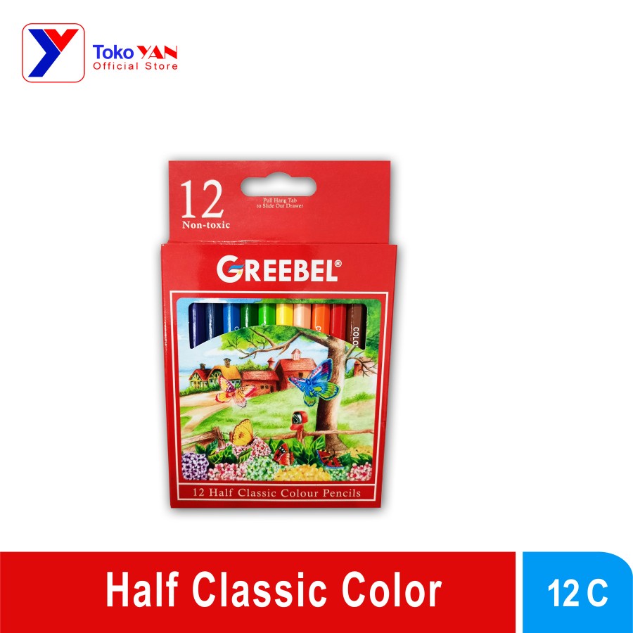 

Pensil Warna 12 Half Classic Colour Pencils - Greebel Pendek 3012