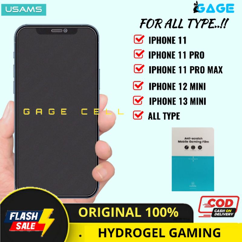 USAMS Hydrogel Apple iPhone 11 PRO MAX 12 13 MINI Anti Gores Glare Matte Gaming Full Screen Original