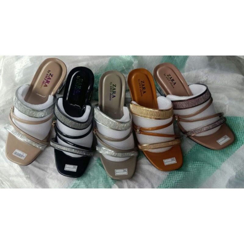 sandal heels zara hak kaca.