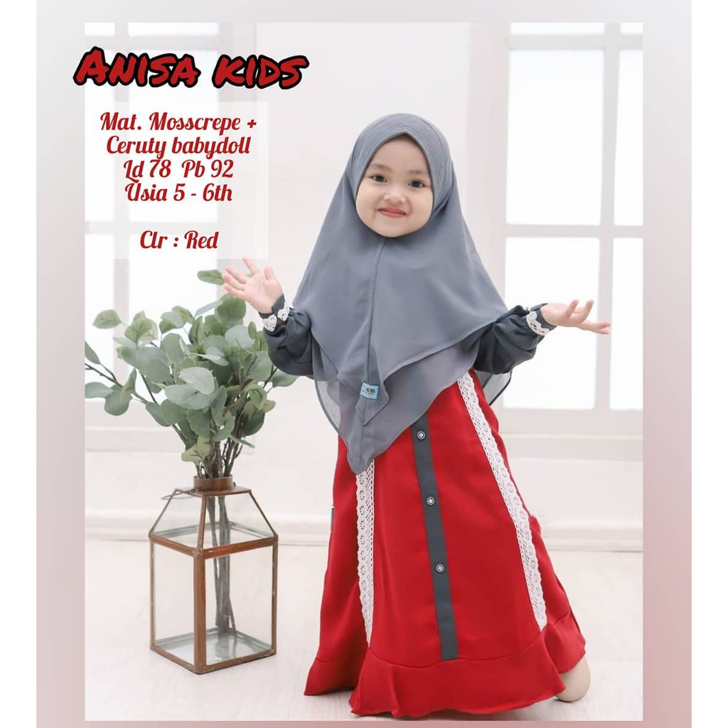 ANNISA SYARI KIDS Gamis Syari Anak  Terbaru Gamis Anak Remaja Baju Anak Umur 5-6 Tahun