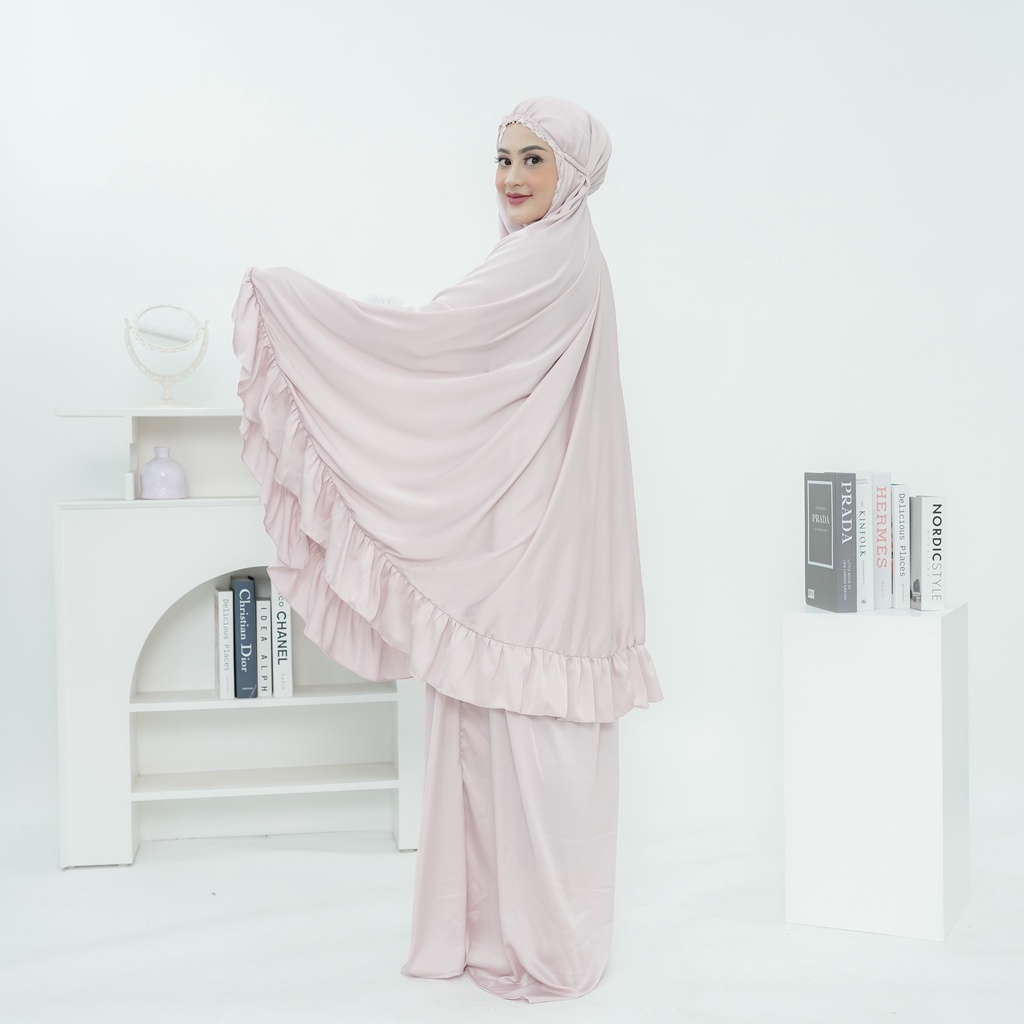 Mukena Kirana Silk | Mukena Dewasa Simple | Mukena Polos Armani Slik Premium