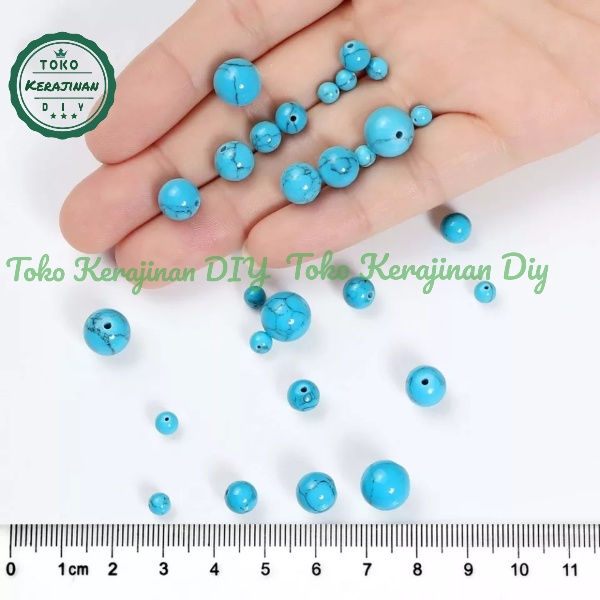 Bahan Gelang Batu Phirus 6.8.10mm Untuk Gelang Kalung Tasbih Dan Kerajinan DIY