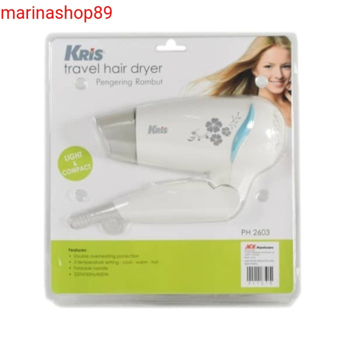 kris hair dryer 600 w_pengering rambut kris_hair dryer anti overheat