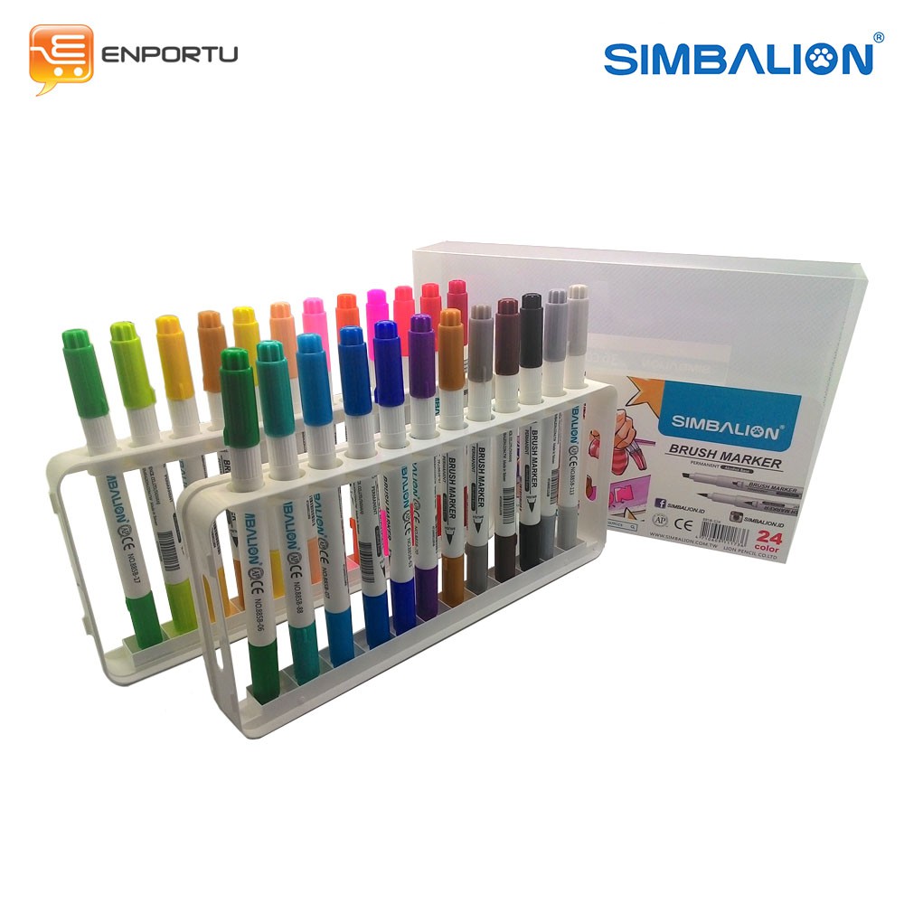 

Simbalion Brush Marker Set 24 Colors coloring brush pen