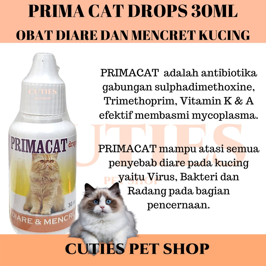 Prima Cat 30 Ml Drops Obat Sakit Perut Diare Dan Mencret Kucing Hewan Peliharaan Primacat Shopee Indonesia