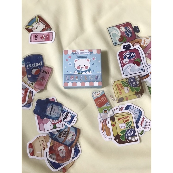 

sticker stiker lucu motif minuman 40 lembar