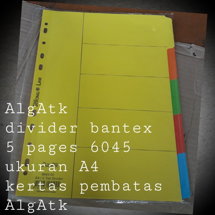

Hot Sale Bantex. Kertas Dividier Warna. Kertas Pembatas. Tab Dividier A46045-00 Trendi