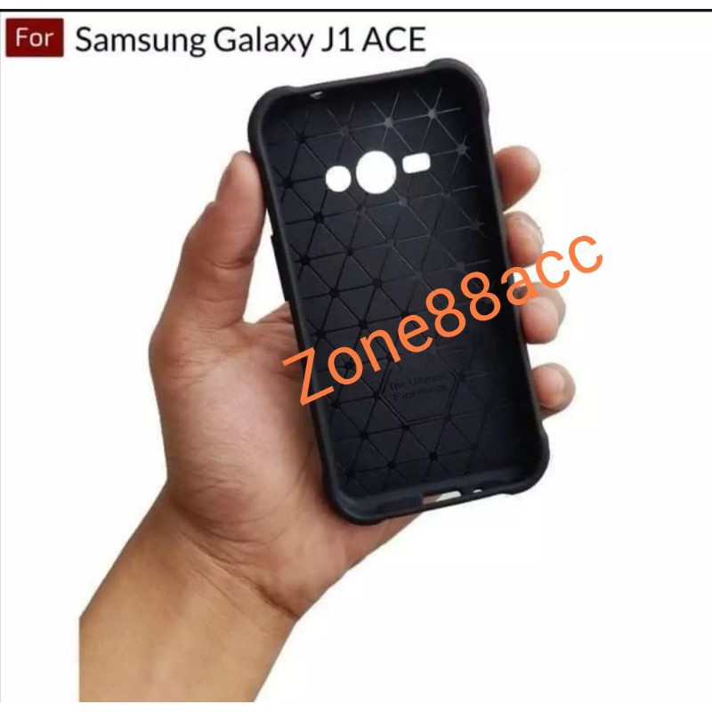 Silicon Case SAMSUNG J1 Ace Softcase iPAKY Carbon Casing Cover TPU