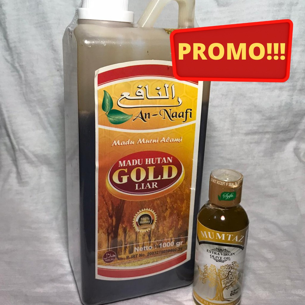 

[PROMO!!!] Madu Hutan Liar Gold An-Naafi 1 kg + Olive Oil Mumtaz 60 ml