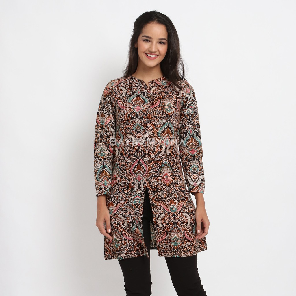 BATIK MYRNA - Dress Tunik Batik Wanita Terusan Atasan Perempuan Motif Cirebonan