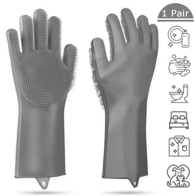 sarung tangan cuci piring silikon magic hands silicone gloves