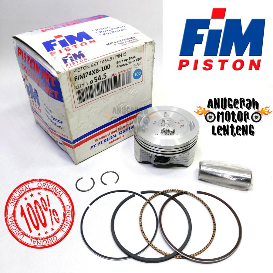 Piston Kit FIM 74XB Os 100 54,5 Beat Esp Vario 110 fi Scoopy Led Esp