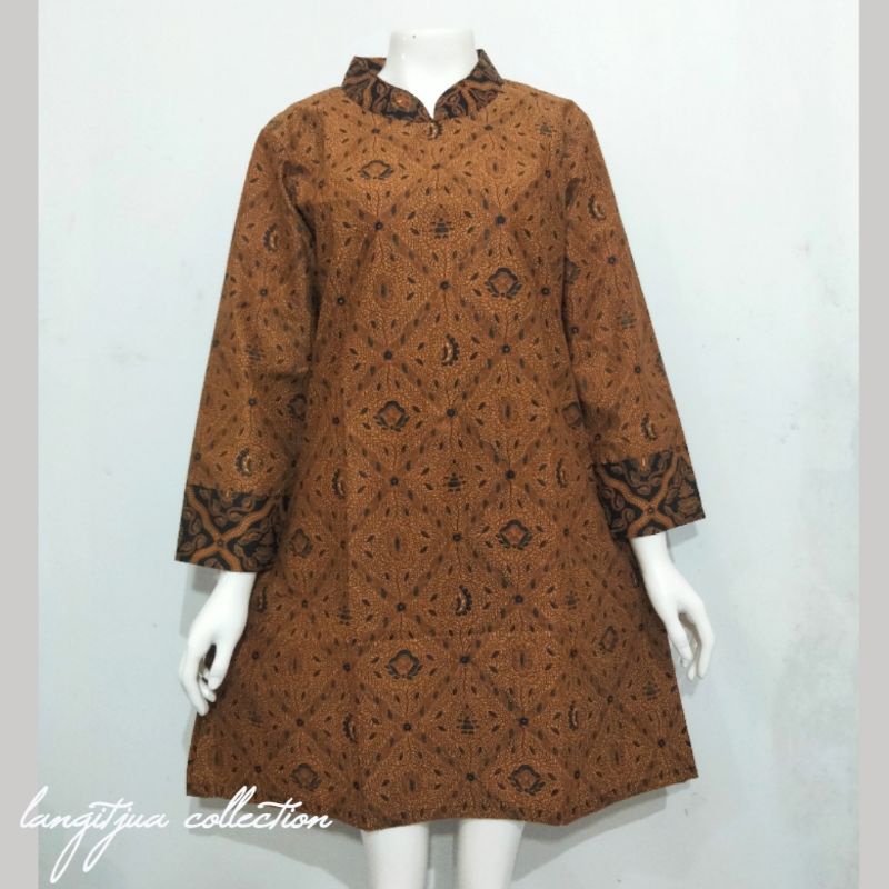 TUNIK BATIK SOGAN SOLO | DRESS BATIK SOGAN ASLI SOLO S-XL