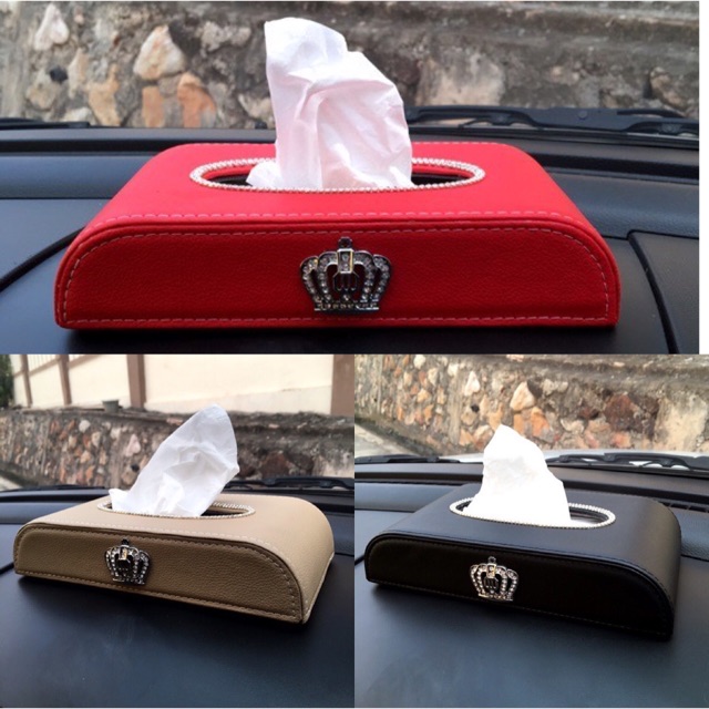 Tempat tissue mahkota DAD KOTAK TISSUE IMPORT Tempat tissue dashboard mobil dengan hiasan mahkota crown DAD Premium series