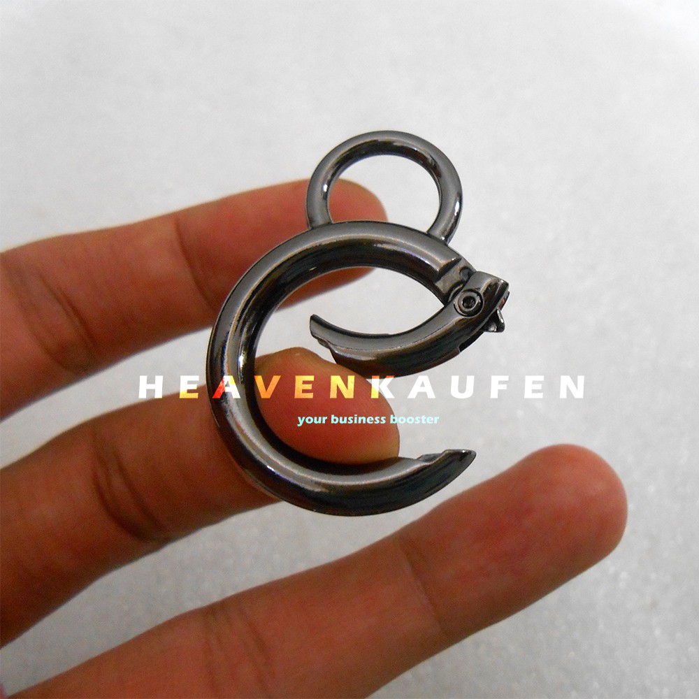 Ring Bulat Kuping Bisa Dibuka - Tutup Diameter Lubang 2 cm Tebal 4 mm Warna Black Nikel (Hitam)