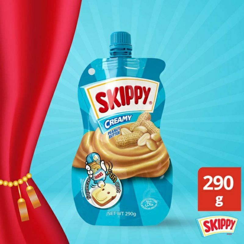 Skippy creamy peanut spread peanut butter 290 gram selai kacang