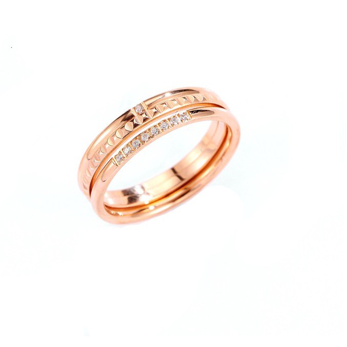 Cincin 3 in 1 Titanium Mini Korea Wanita CK120 warna bisa untuk cincin kawin nikah fashion simple