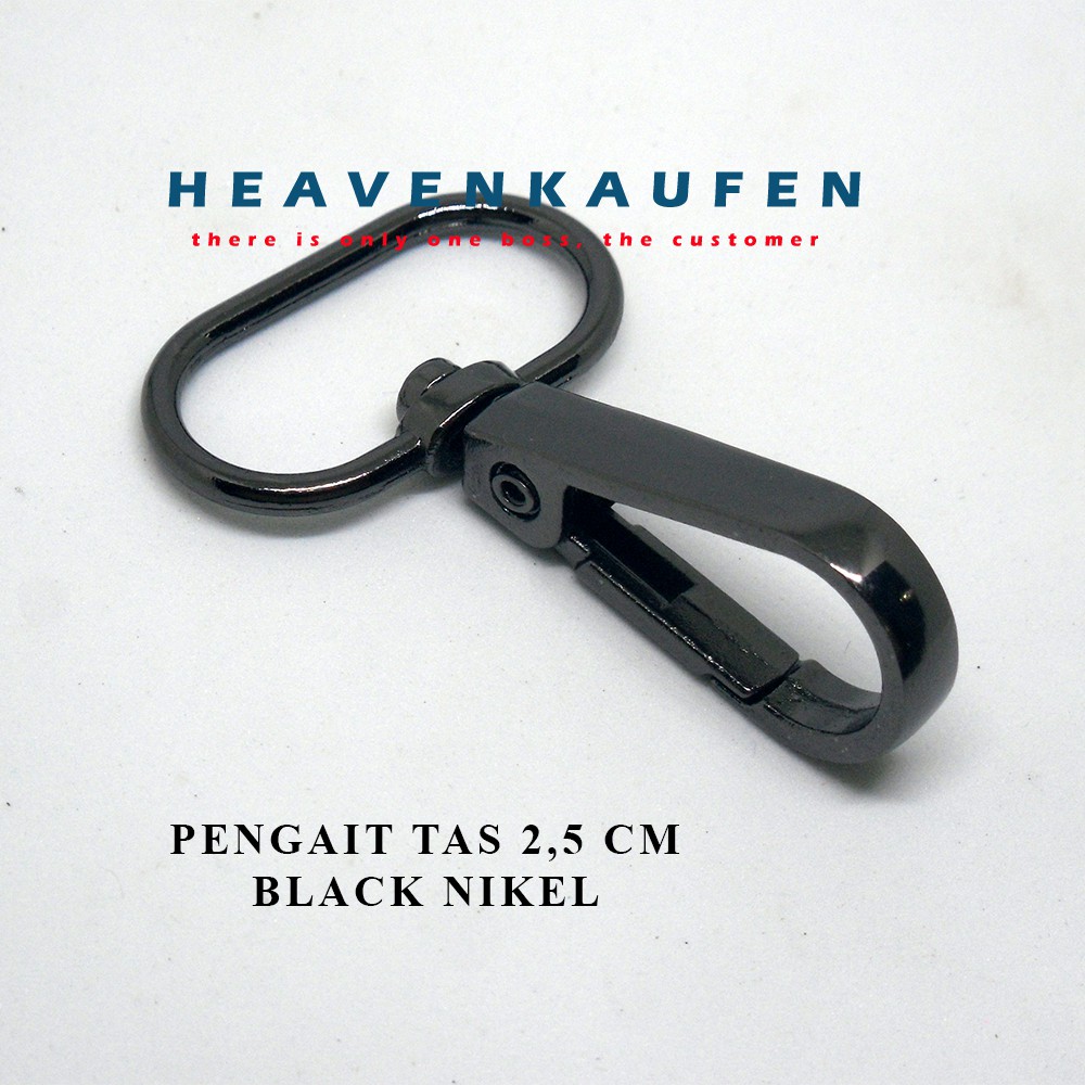 Pengait Kait Cantolan Tas 2,5 cm Warna Hitam Black Nikel