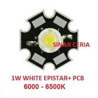 +Pcb High Power Led 1w Putih Epistar 6000 - 6500K Hpl 1 Watt White Biji Led 1 Watt Putih  White Chip