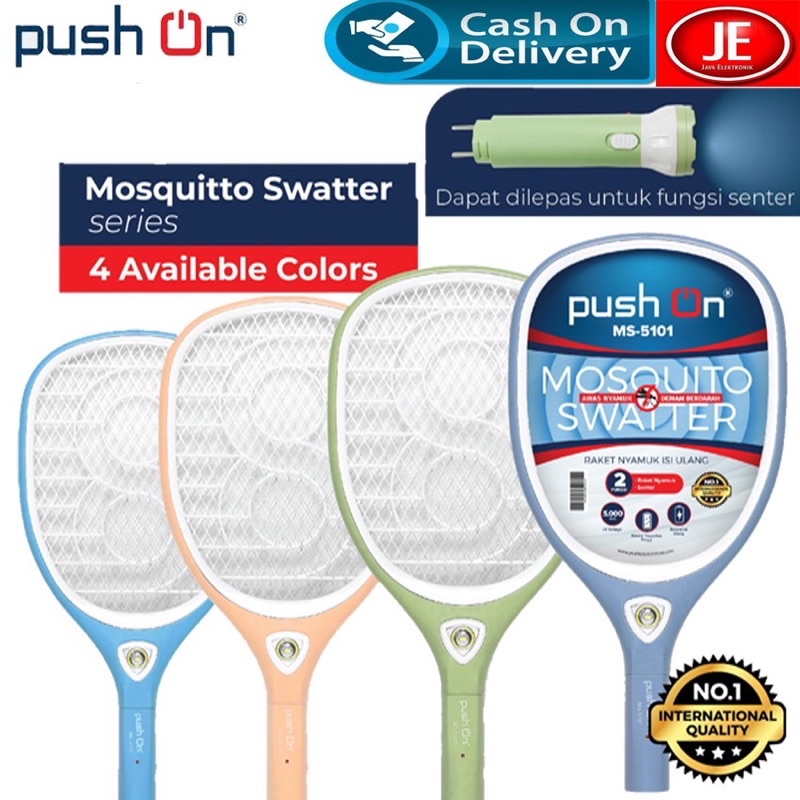 Raket Nyamuk PUSH ON MS-5101 | Perangkap Pembasmi Nyamuk Recharger