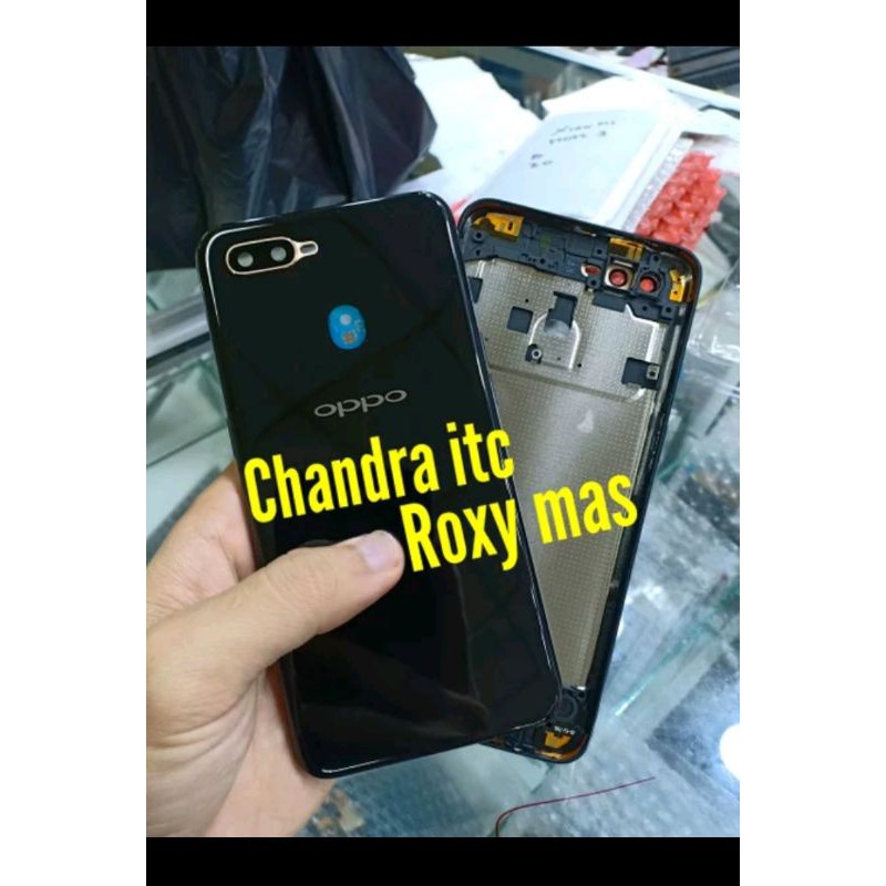 Backdoor tutup belakang Casing Housing bezel Oppo A5S Fullset Hitam