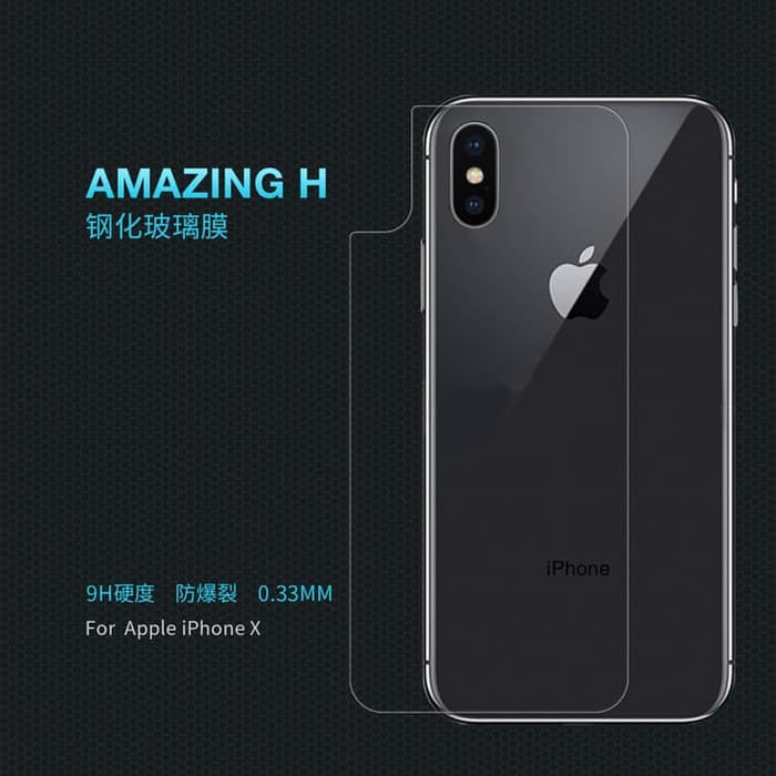 nillkin back tempered glass ipone xs