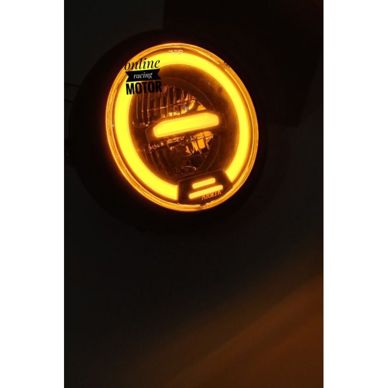 lampu daymaker led lis angel yellow headlamp lampu depan kuning