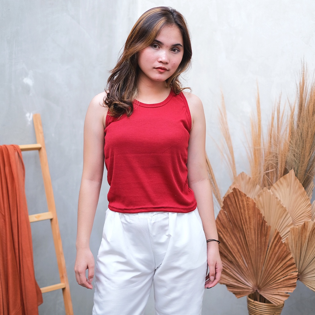 AFI - EC - Agnes Ribbed Tanktop RIB-Maroon