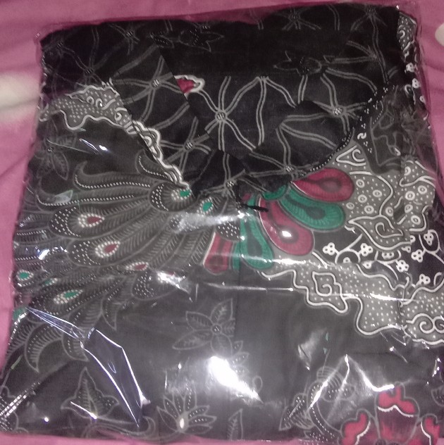 Batik Couple Batik Keluarga Ibu Ayah Dan Anak Maura Couple Sania Ruffle Modern ( Awan Mendung Abu )