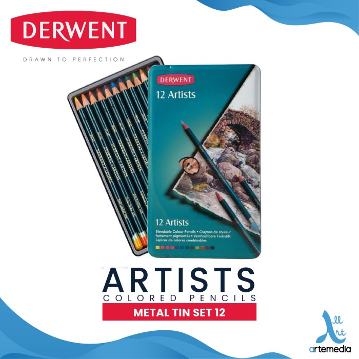 

Pensil Warna Derwent Artists 12 Pencil Color Metal Tin Set ---READY---