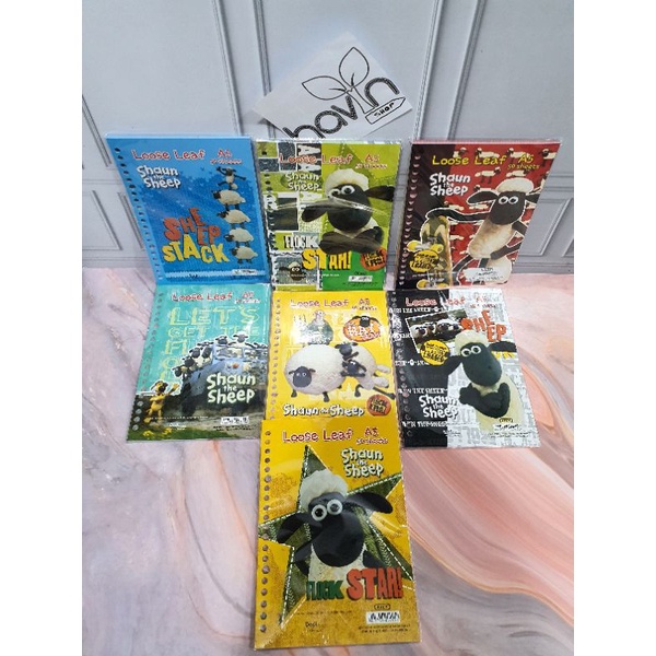 ISI FILE merek KIKY atau Big Boss/LOOSE LEAF/isi kertas File polos/isi binder-SHAUN Sheep (50lbr)