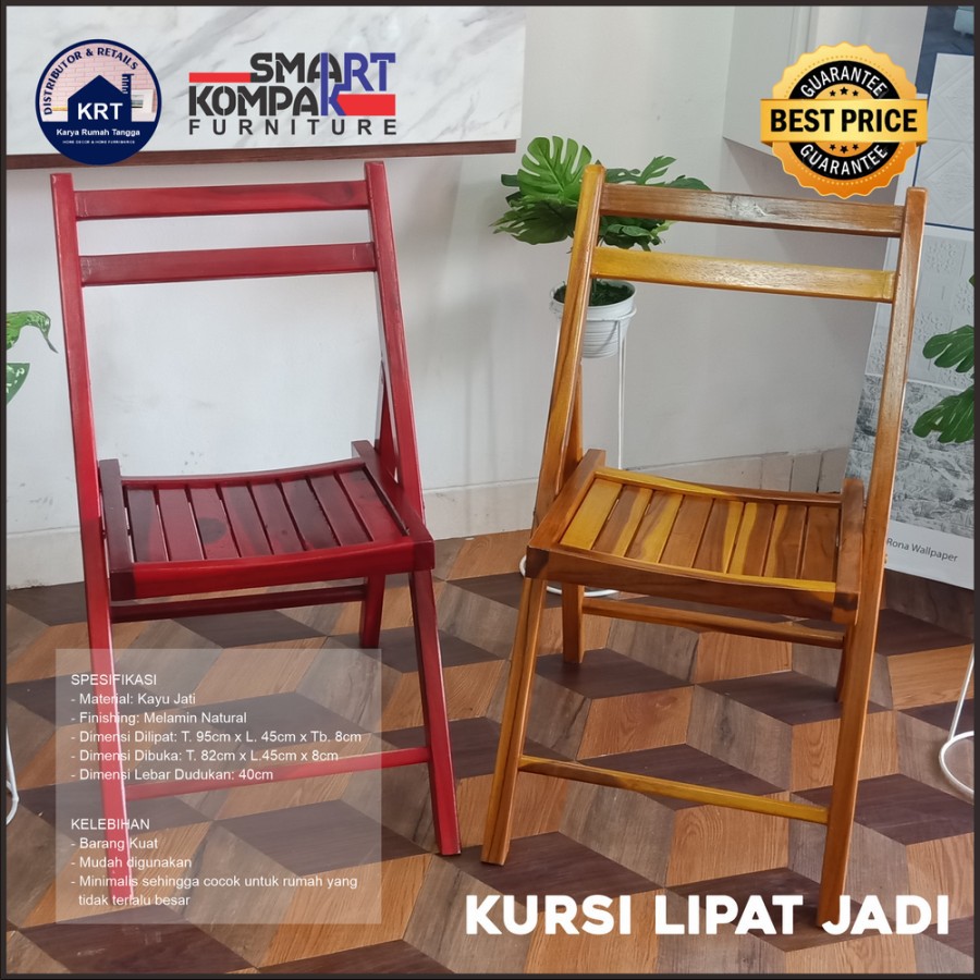 KURSI LIPAT JATI | Furniture Modern Minimalis | Wooden Folding Chair