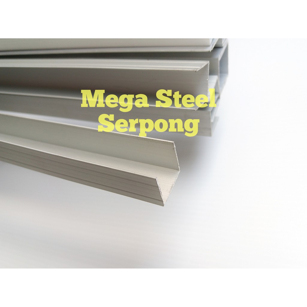 List U Alumunium Silver Garis Uk 15 Mm X 15 Mm Panjang 119.5 Cm