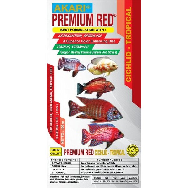 AKARI PREMIUM RED CICHLID-TROPICAL (1MM)