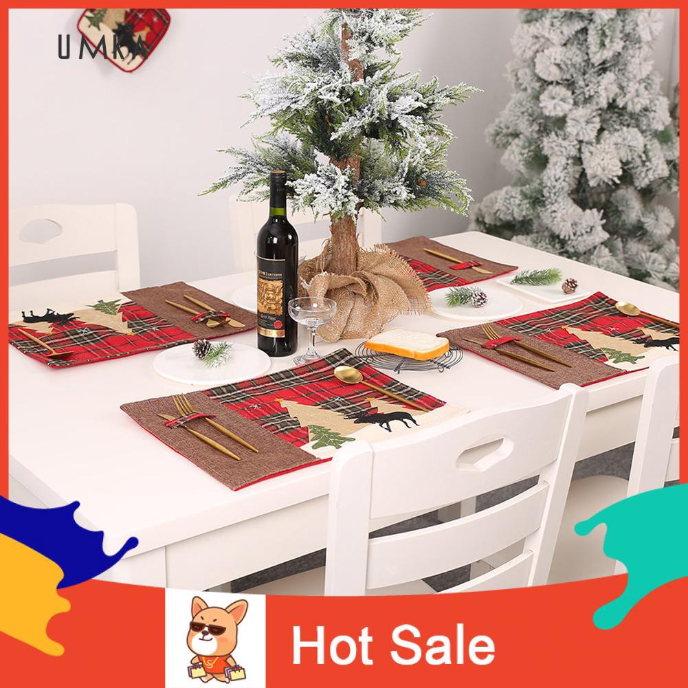 SP Karpet Alas Meja Makan Motif Pohon Natal Rusa Pohon SP Karpet Alas Meja Makan Motif Pohon Natal Rusa Pohon