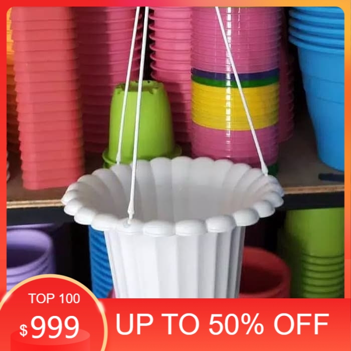 Pot gantung mawar putih pot gantung cantik pot bunga plastik pot bunga