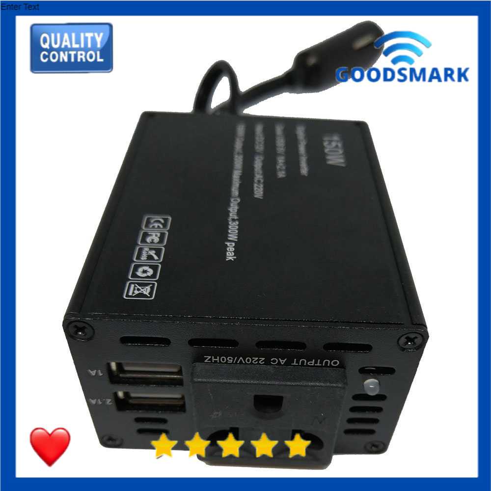Taffware Power Inverter Mobil dengan 2 USB Port 150W 220V - PI-150W