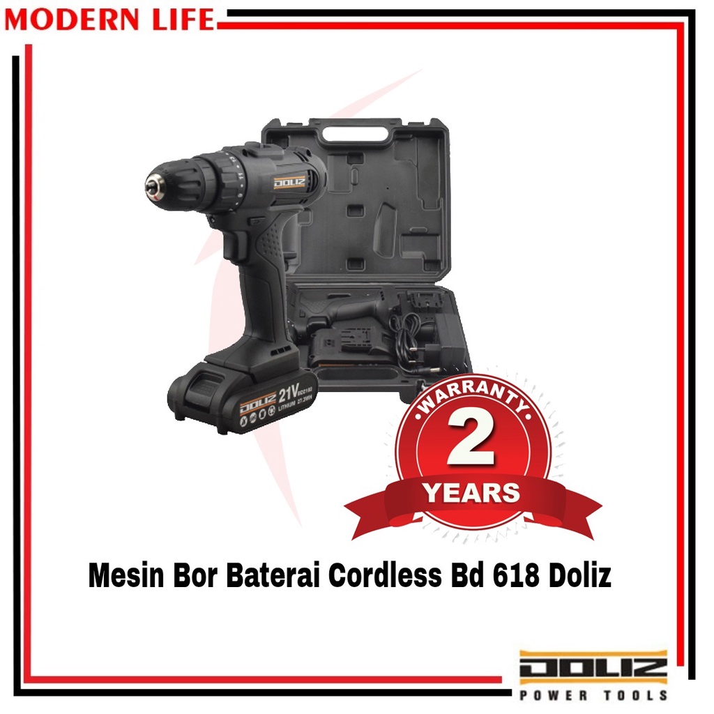 Bor Cordless Drill Baterei 21V DOLIZ BD 618 / BD618 / BOR TANGAN / BOR BATRE / BOR BATERAI