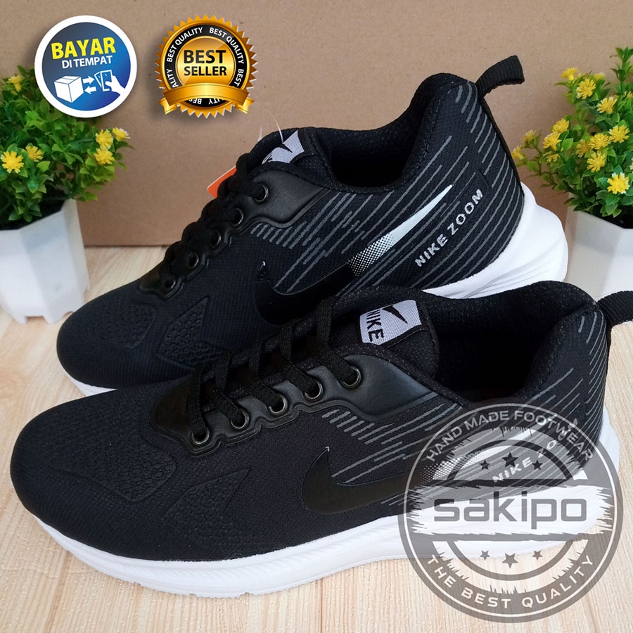 PROMO 7.7 !! SEPATU SEKOLAH HITAM SOL PUTIH RINGAN DIPAKAI / SEPATU SEKOLAH HITAM BERTALI / SEPATU SNEAKERS HANGOUT KERJA SENAM OLAHRAGA AEROBIK / SAKIPO