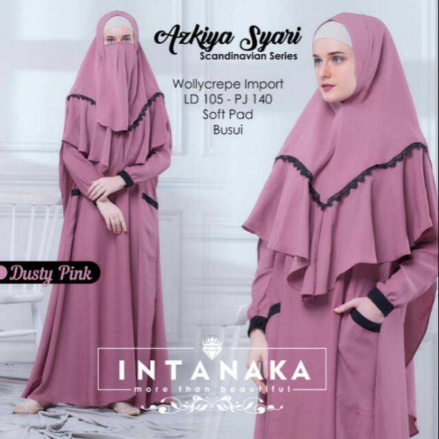 Gamis + Khimar Cadar Syari Azkiya Syari Ori by Intanaka