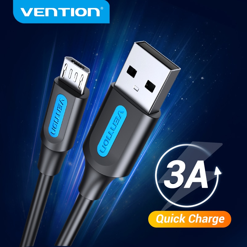 Vention Kabel Data / Charger Micro Usb 2.0 3a Fast Charging Untuk Smartphone / Tablet Android
