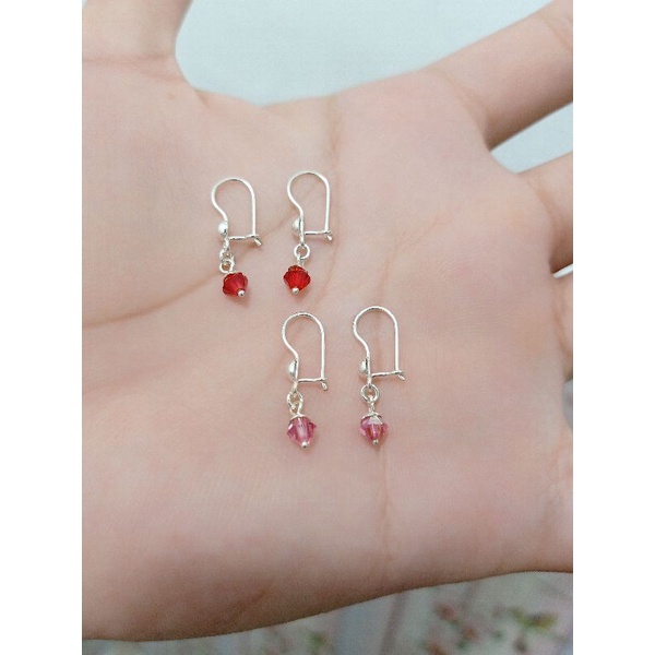 ANTING ANAK KRISTAR PERAK 925 LAPIS MAS ASLI