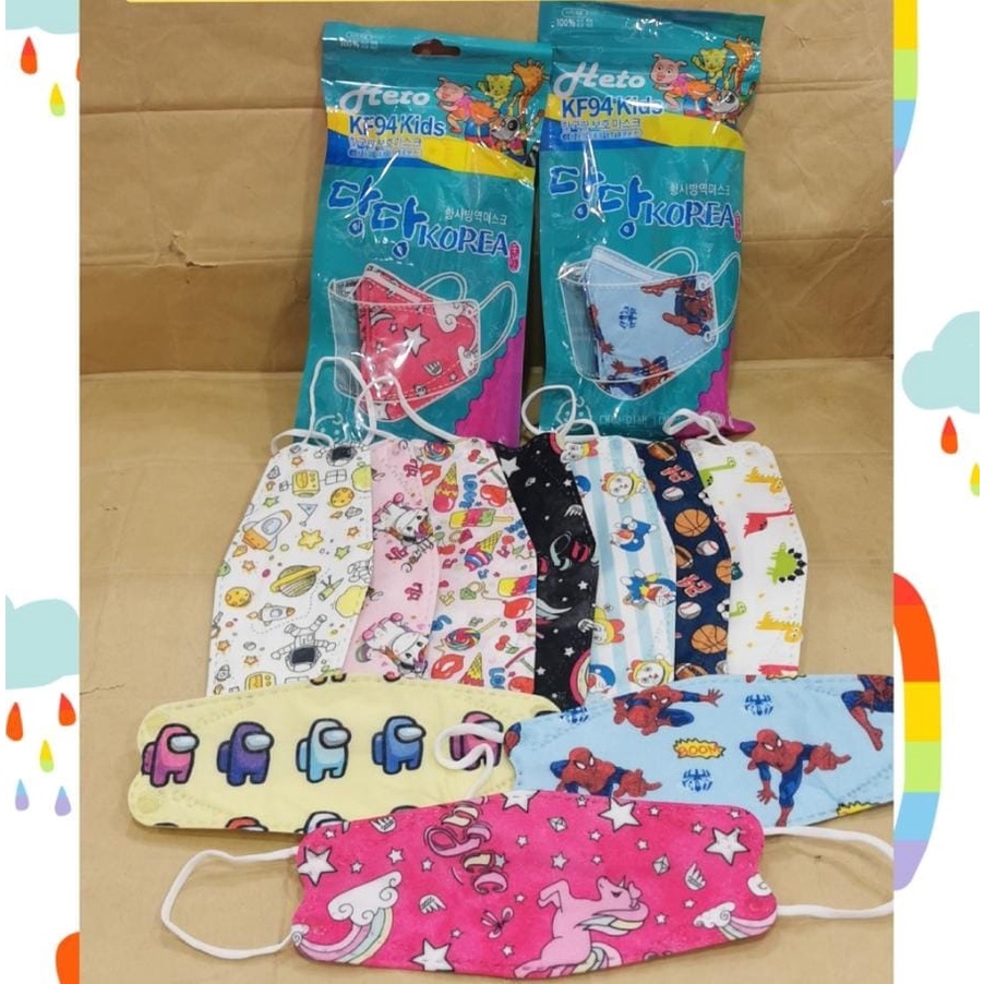 Masker Heto Kf 94 Kids Karakter/MASKER ANAK KF94 KIDS MOTIF KARAKTER 10 PCS