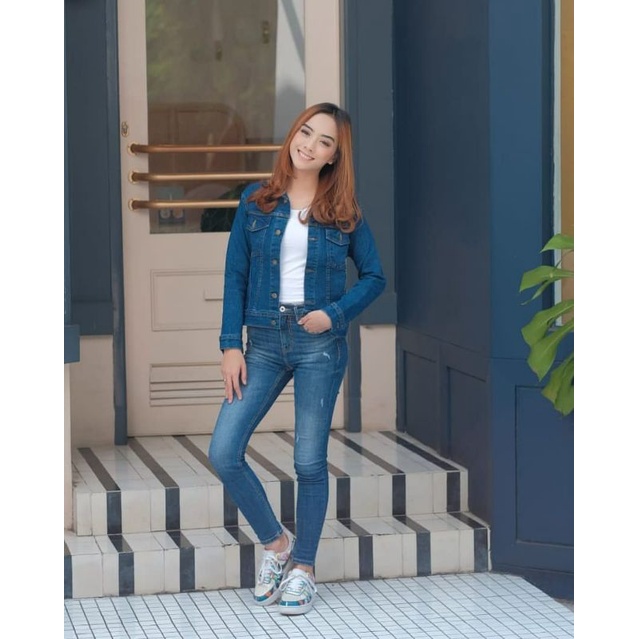 Basic Jaket Wanita Jeans Viral / Racun Shopee