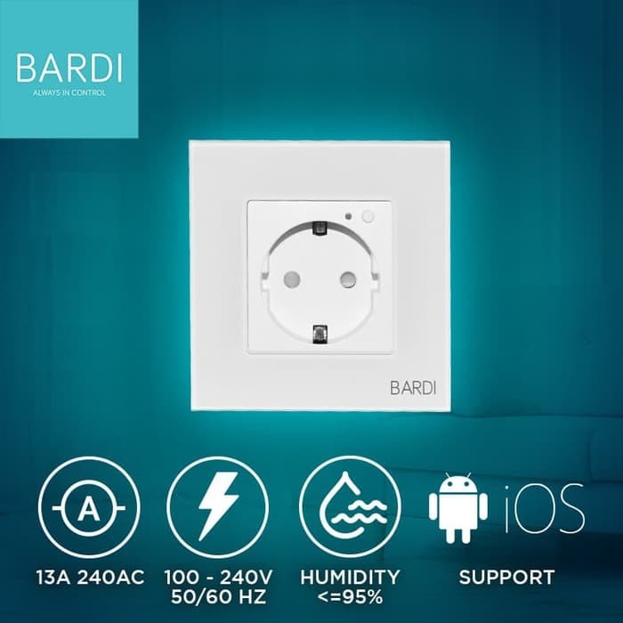 BARDI Smart Wall Socket Wifi EU White For Alexa Google Home Automation