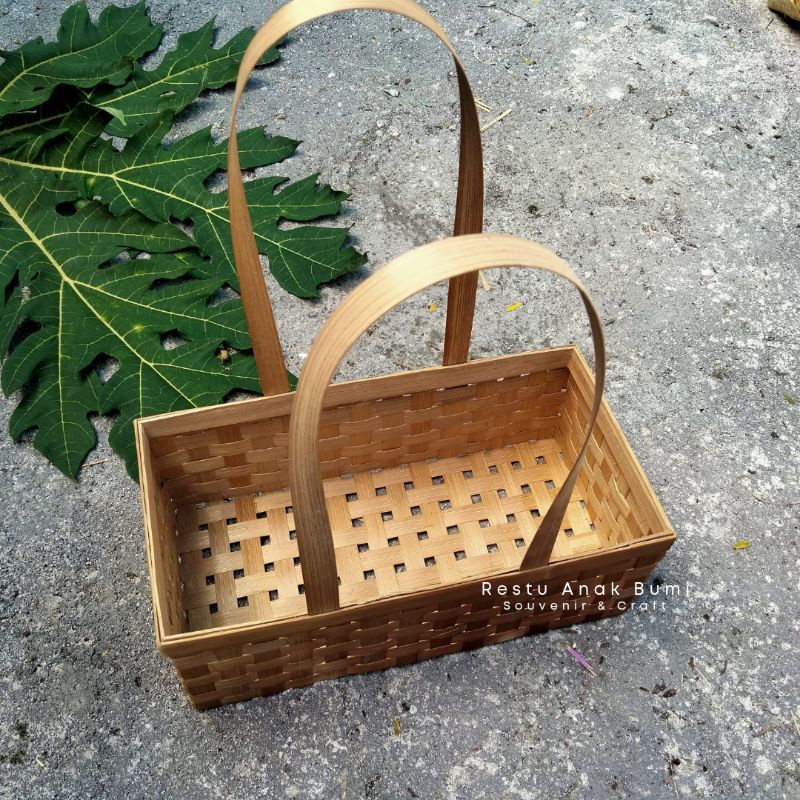 Keranjang Persegi Panjang Bambu - Wadah serbaguna - tempat souvenir murah