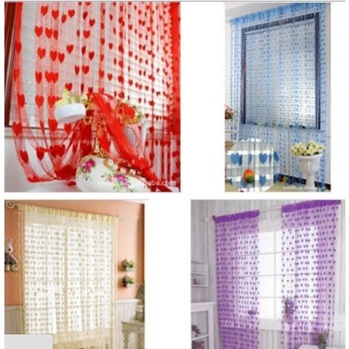 Tirai benang Love motif korean style dekorasi interior kamar mandi Gliter bathroom door curtain new