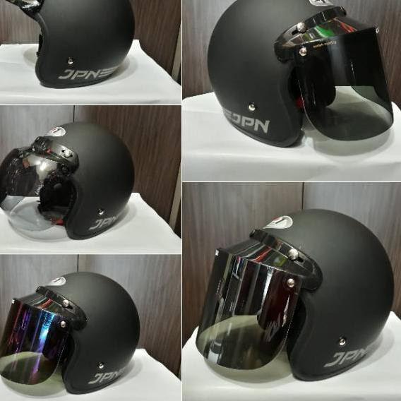 P4D Helm Bogo Jpn Retro Hitam Dop «D5