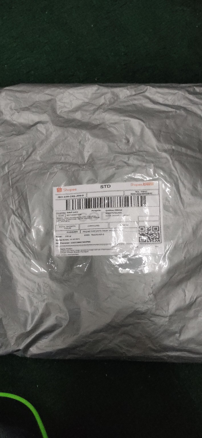 [gridline - R089 Blue] Kemeja Batik Pria Katun Lengan Pendek Regular Modern